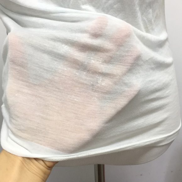 Semi sheer soft tee inside out print navy thin XS - Picture 8 of 8